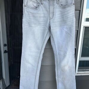 BKE Men's Light Gray Straight Jeans